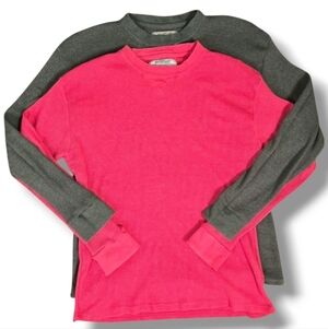 BIG BALL SPORTS | BUNDLE OF 2 COTTON BLEND CREW NECK LONG SLEEVE THERMAL SHIRTS